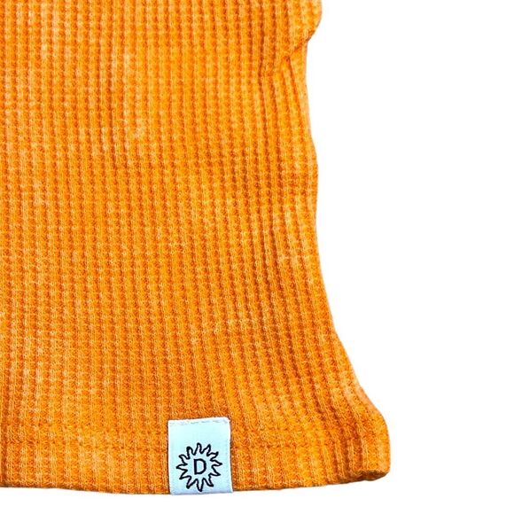 New! Daydreamer Women's Rebel Girl Cold Shoulder Crop Top Orange Size Large NWT - Picture 7 of 16